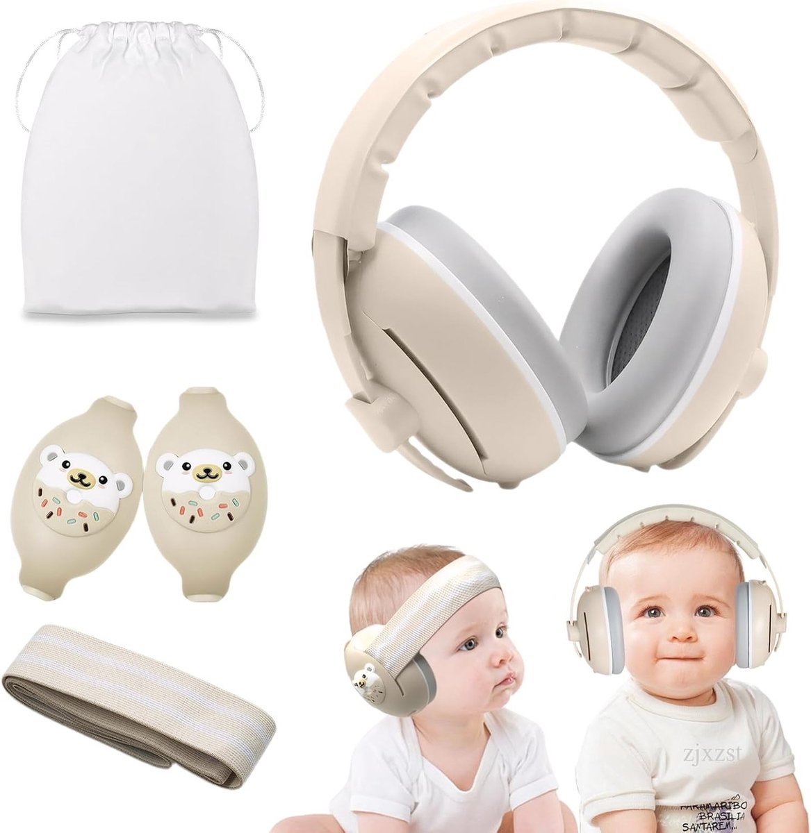 Oorkappen voor Baby's en Kinderen, Geluiddemping 25 dB, Verstelbaar en Lichtgewicht, Ideaal voor Vliegtuig, Feestjes en Reizen, Comfortabele Pasvorm voor 0-4 Jaar