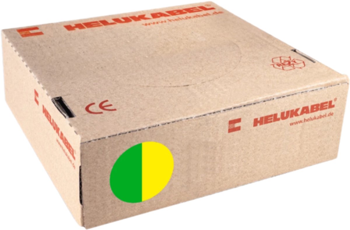 Montagedraad VDS 2.5mm² (H07V-K) 70° groen/geel - per rol 100 meter (29146)