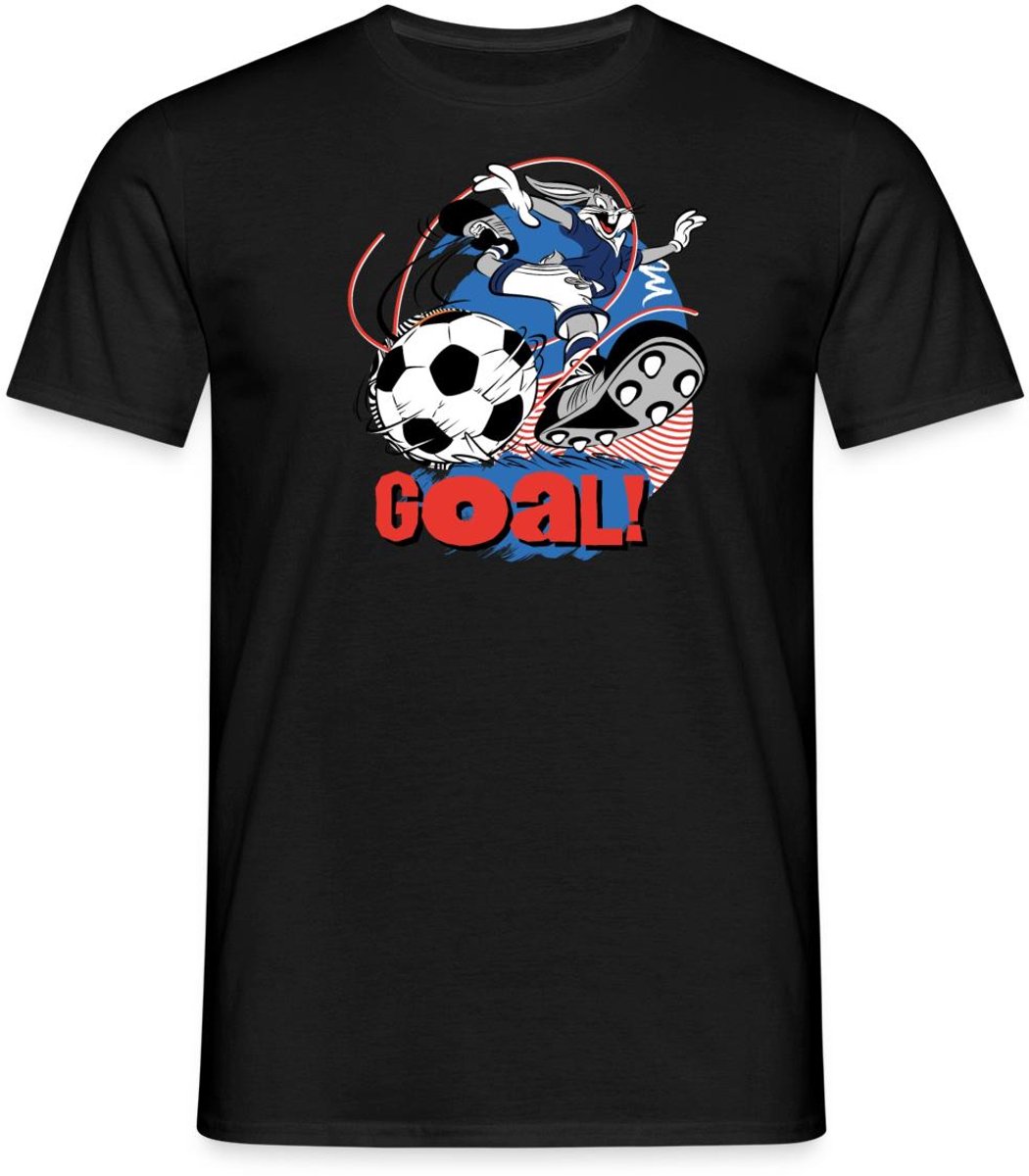 Looney Tunes Bugs Bunny Voetbal Ontwerp Goal! T-Shirt Heren