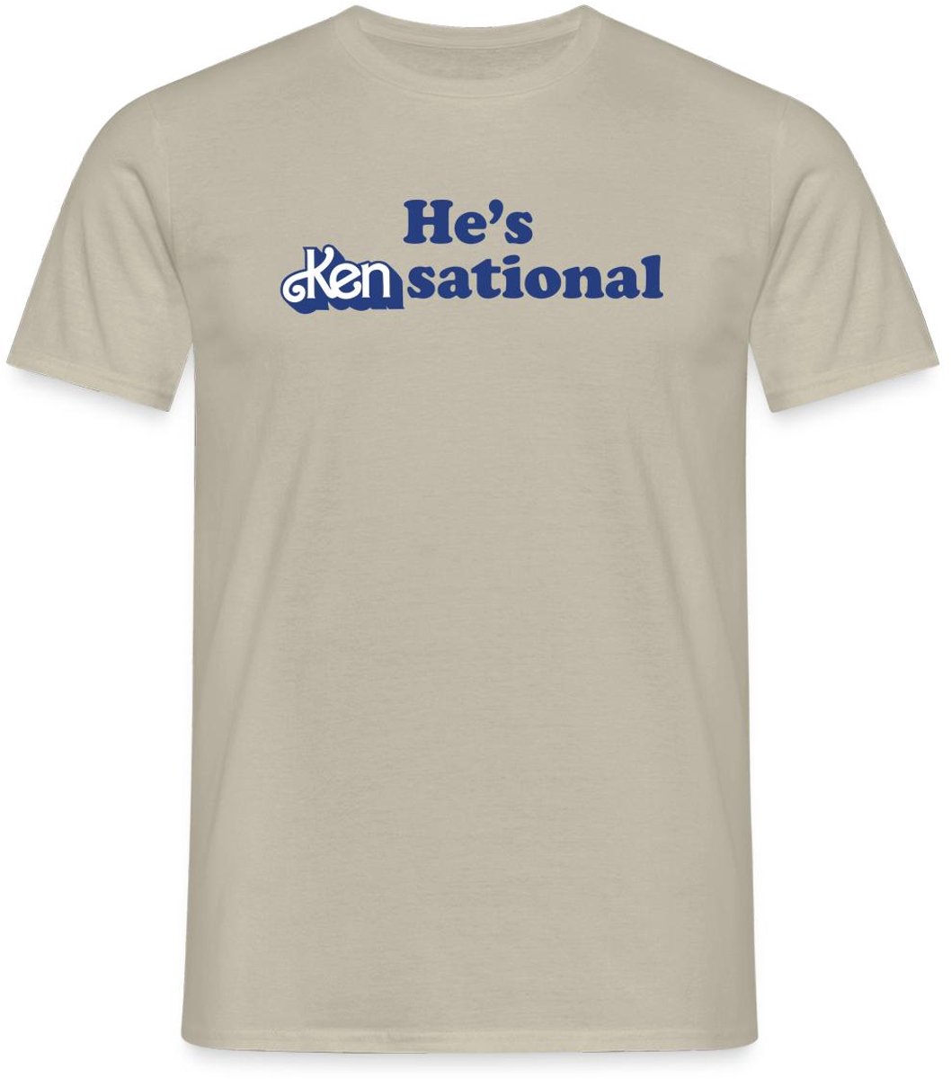 Barbie Design Met Grappige Quote He's Kensational T-Shirt Heren