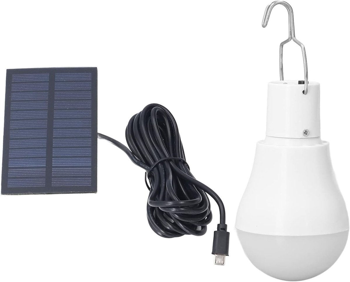 Draagbare USB Zonne-energie Lamp met Haak voor Thuisverlichting, Kamperen, Noodverlichting en Buitenactiviteiten