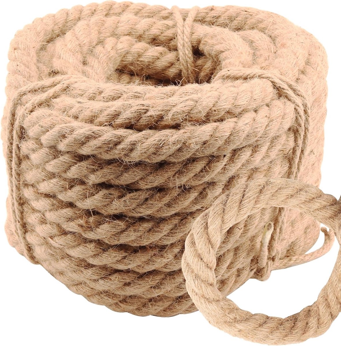 Dikke Gele Jute Touw van 10m, Natuurlijk en Gevlochten, Ideaal voor Knutselen, Verpakking en Decoratie