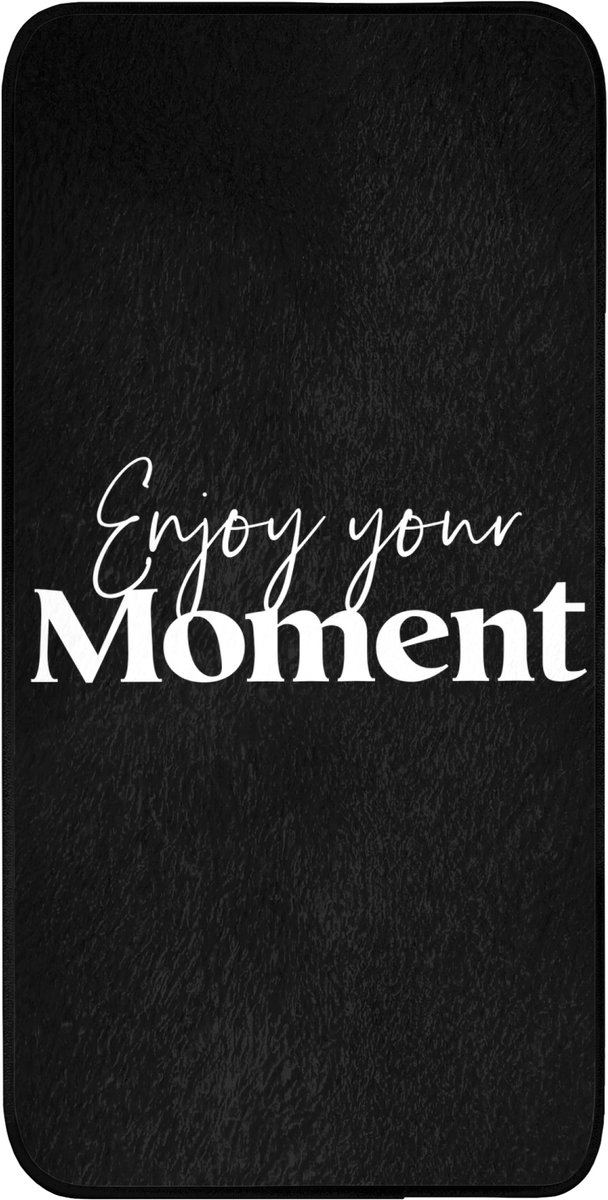 Badmat 60x120 cm - Antislip - Quotes - Enjoy your moment - Spreuk - Zwart - Badmatten voor badkamer - Badkamermat - Douchemat - Badkamer mat