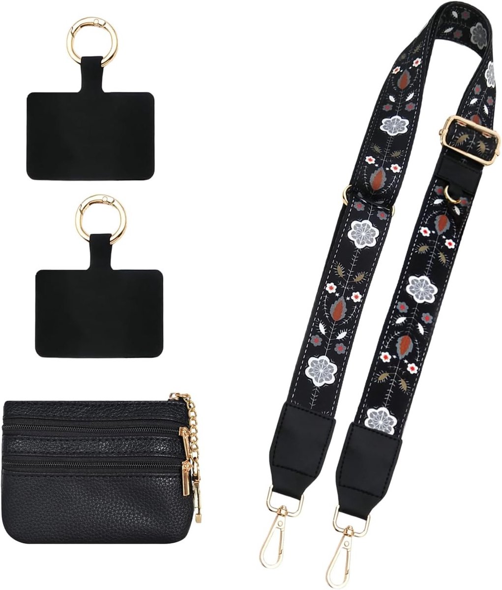 Verstelbare Telefoon Lanyard met Ritsvak en Portemonnee, Ideaal voor Veilig en Handenvrij Gebruik van je Smartphone