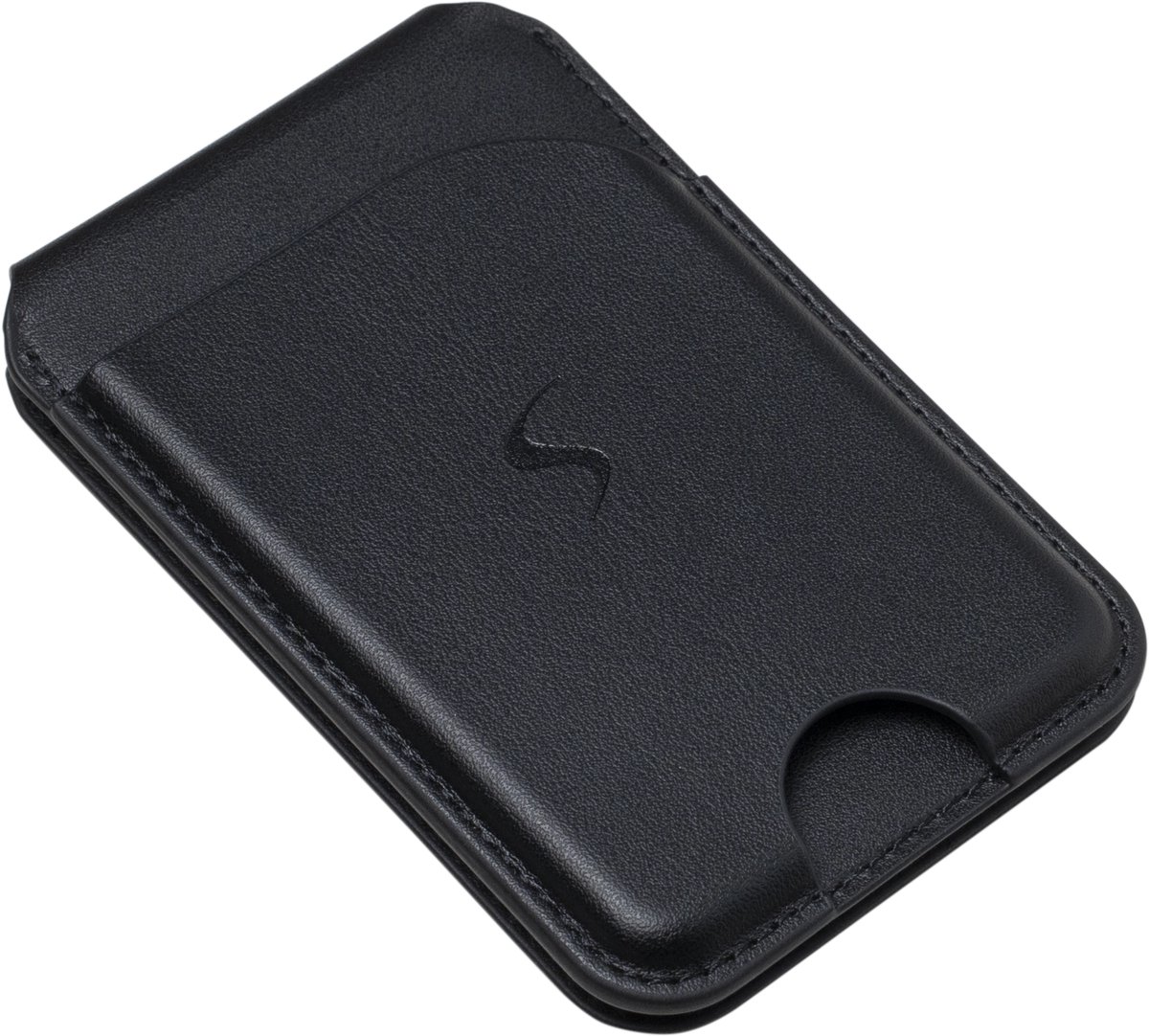Scapade MagCard Magnetische Card Holder – Drie Veilige Kaartsleuven – Ingebouwde Standfunctie – Compatibel met MagSafe iPhones - Zwart