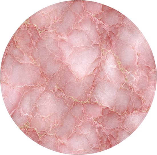 Badmat rond 70x70 cm - Antislip - Roze - Kwarts - Goud - Marmer - Badmatten voor badkamer - Badkamermat - Douchemat - Ronde badkamer mat