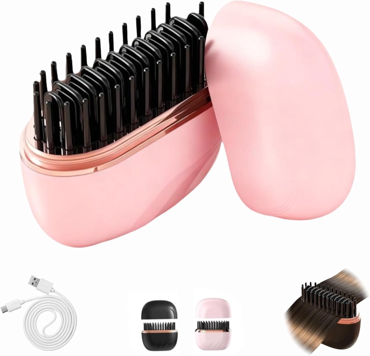 carmdering - Stijltang - Mini Stijltang - Oplaadbare Stijltang - 3 temperaturen (160-200°C), roze, 30 sec opwarmen - Brandveilig, draagbaar, lichtgewicht - Perfect voor thuis, reis en cadeau