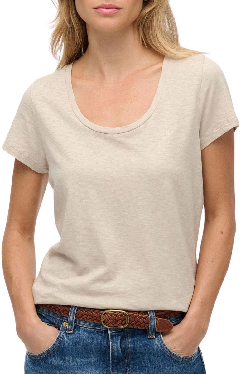 Superdry Studios Scoop Neck Shirt Dames Beige