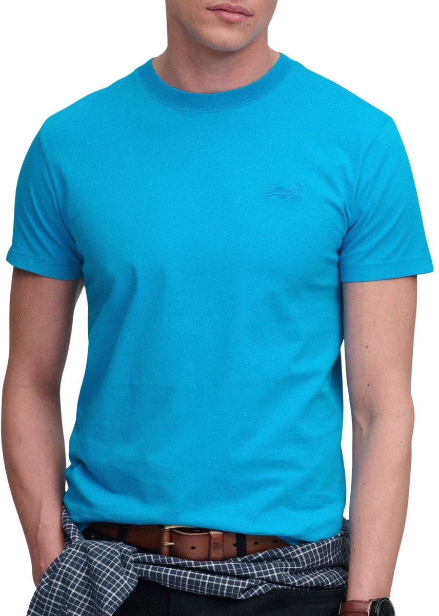 Superdry Essential Logo Emb Neon Shirt Heren Blauw
