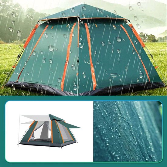 Dutchers® Pop-up Tent 3-4 Personen - 215x215x142 cm - Koepeltent - Winddicht - Kampeertent - Strandtent - Bivaktent - Festivaltent - Speeltent - Noodsituatie - Noodpakket - Snelle Opzet - Ideaal voor Camping, Strand & Reizen - Groen van Merkloos — afbeelding 2