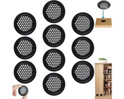 10 stuks - Ventilatieopening schoenkast - Ronde ventilatieopening voor kast - Roestvrijstalen ventilatieopening - Zwart - 53 mm - Afdekking ronde ventilatieopening voor kast - Roestvrijstalen ventilatieopening