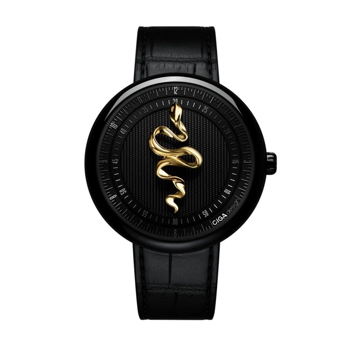 Ciga Design - U037-BB01-W1B - Polshorloge - Heren - Automatisch - Series U Snake