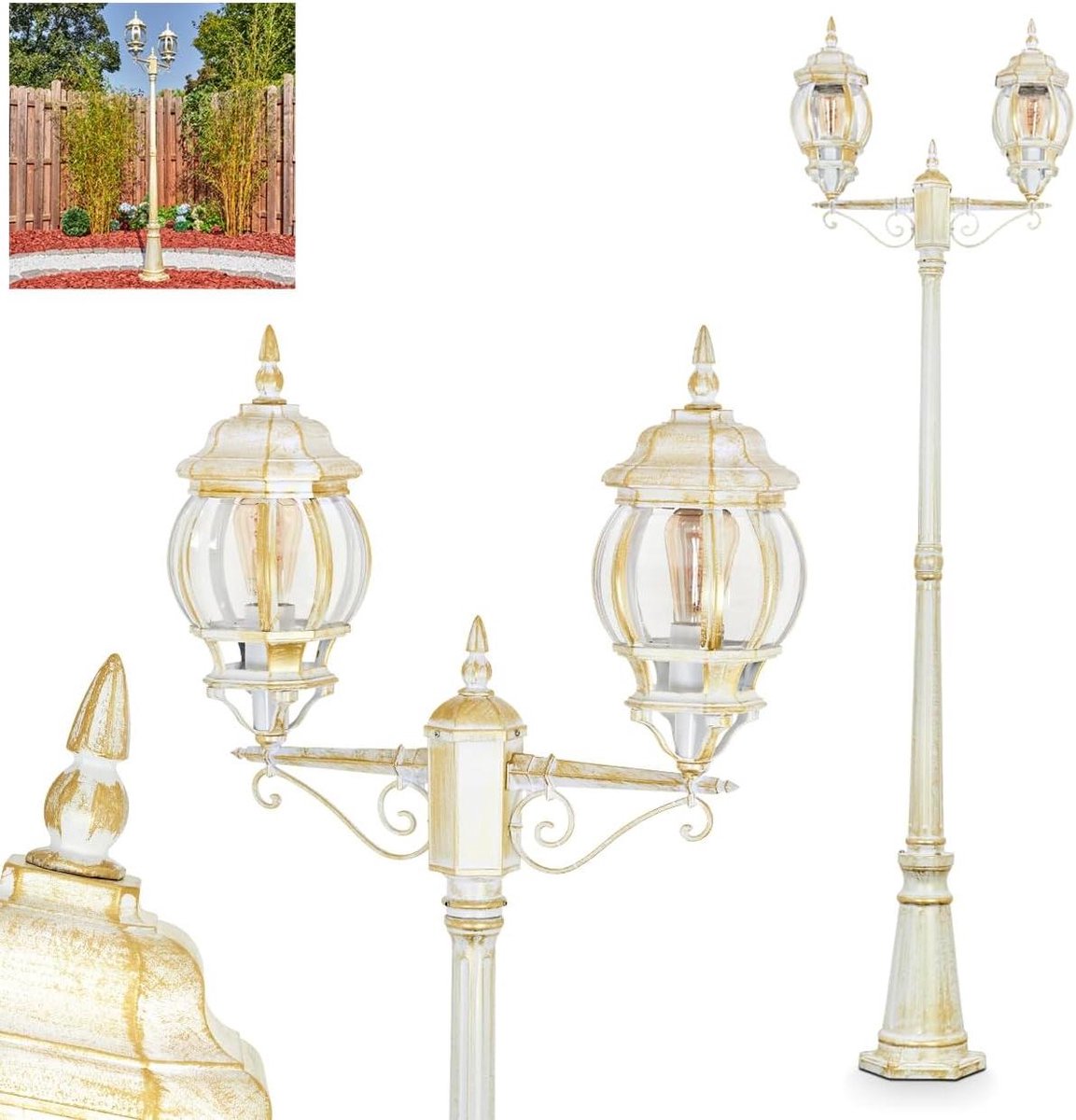 Kandelaar padlamp - Buitenlamp tuin - Pad verlichten - Metaal kunststof combinatie - 216 c