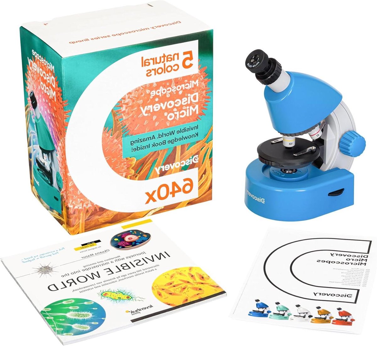 Educatieve Microscoop - Kinderen Beginners - Wereld Ontdekken - Vergroting tot 640x - 830 g - Blauw
