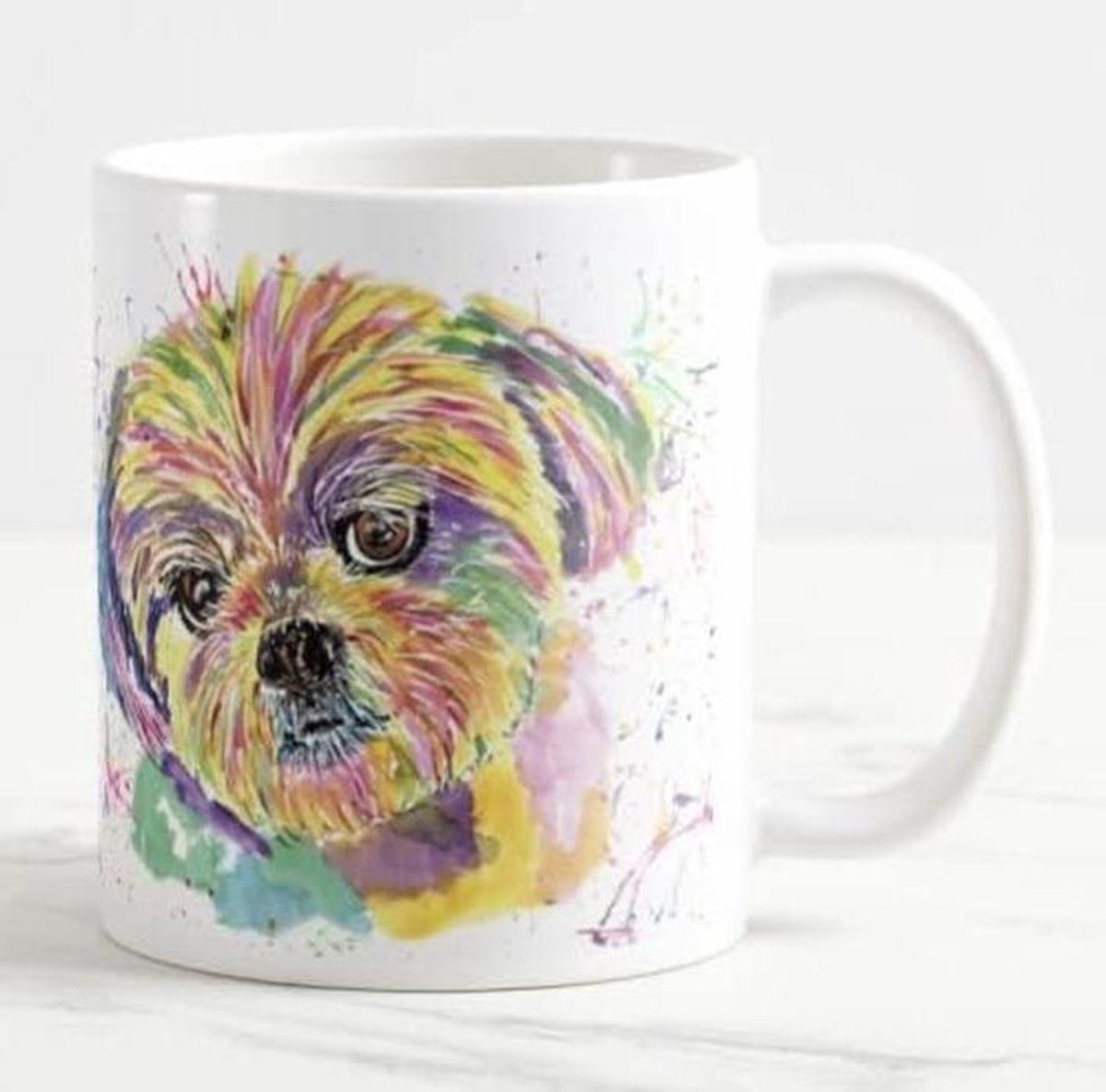 Huisdier Mok - Hond Mok - Geniet van Drankjes - Dubbelzijdig Ontwerp - 11 Ounce - Wit