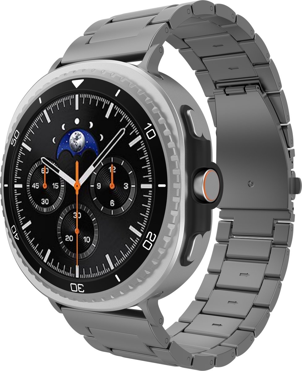 Just in Case cazy Horlogebandje geschikt voor Samsung Galaxy Watch Bandje (Titanium) - Smartwatchbandjes (+Horloge inkortset) - Universeel bandje geschikt voor Samsung Galaxy Watch 8 / Watch 8 Classic - Grijs
