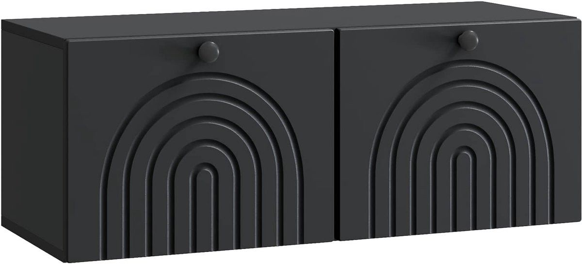 vidaXL - Wandmontage - TV-kast - Zwart - 78,5 - x - 31 - x - 30 - cm - Bewerkt - hout