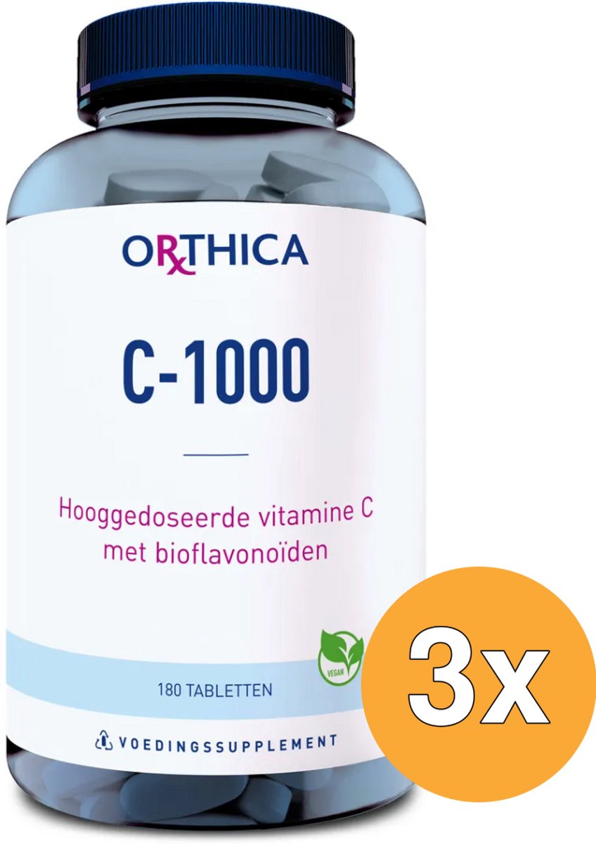 3x Orthica Vitamine C-1000 (180 tabletten)