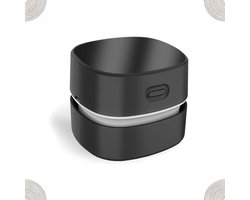 Bureaustofzuiger, mini-bureaustofzuiger, energiezuinig, tot 300 minuten batterijduur, draadloos ontwerp, 360° draaibaar, geschikt voor het reinigen van haar, stof en computertoetsenborden (zwart, USB-oplaadbaar).
