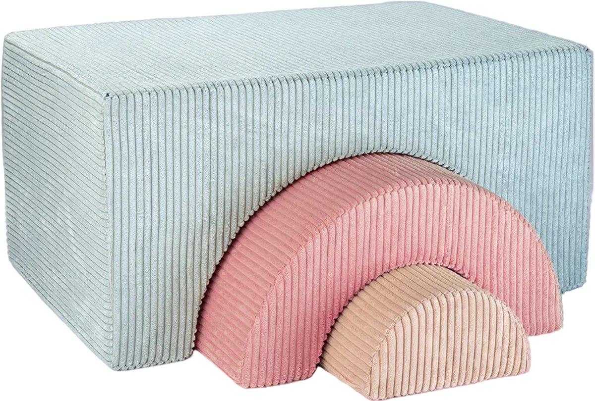 Wigiwama Corduroy Rainbow Playset / Speelset - 75x49x37cm - Peppermint Green