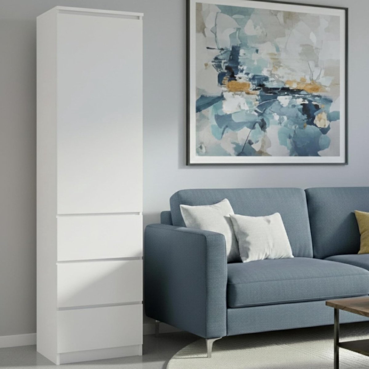 Luxe Kledingkast – Wit – 50x40x180 cm – Industrohome