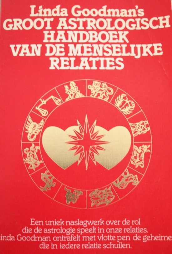 Avant de Linda Goodman's Groot Astrologisch Handboek van de Menselijke Relaties avec cercle du zodiaque.