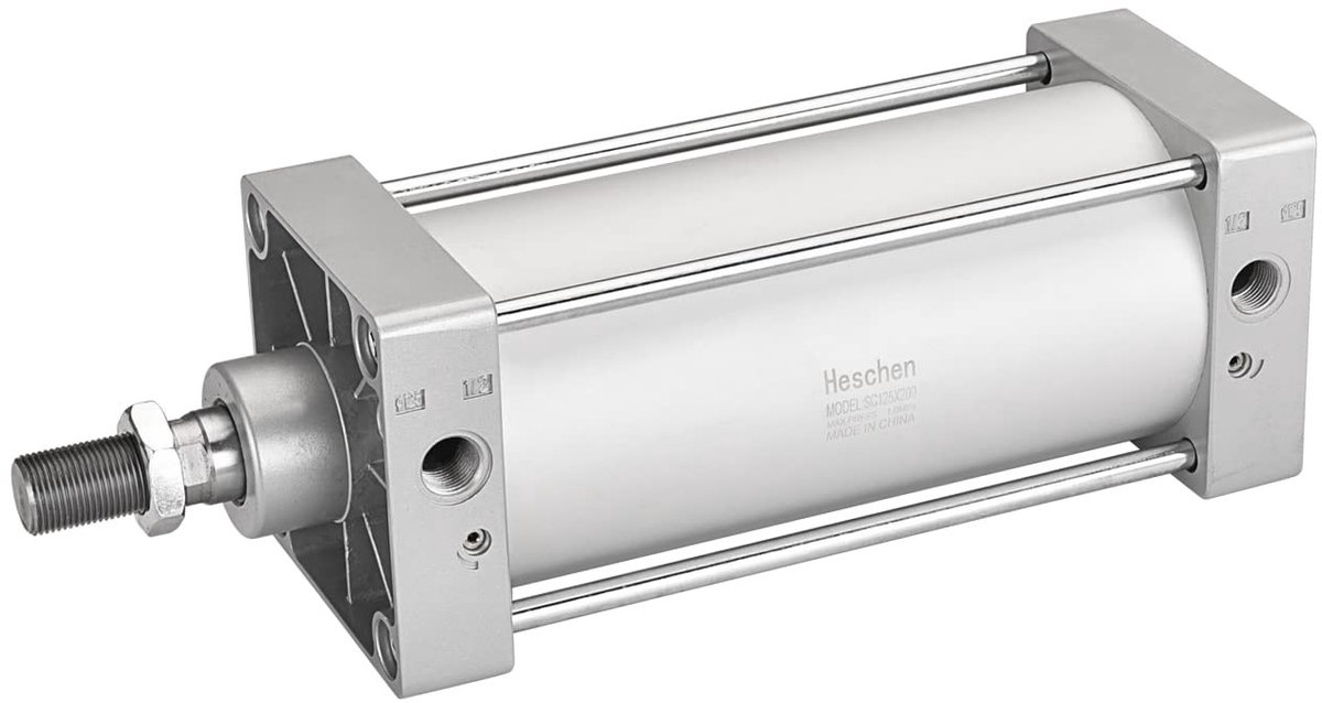 aladdien - Pneumatische Cilinder - 125mm Boor - Robuuste en Krachtige Actie - 200mm Slag - Duurzaam en Betrouwbaar - Voor Industrie - Geschikt voor ..