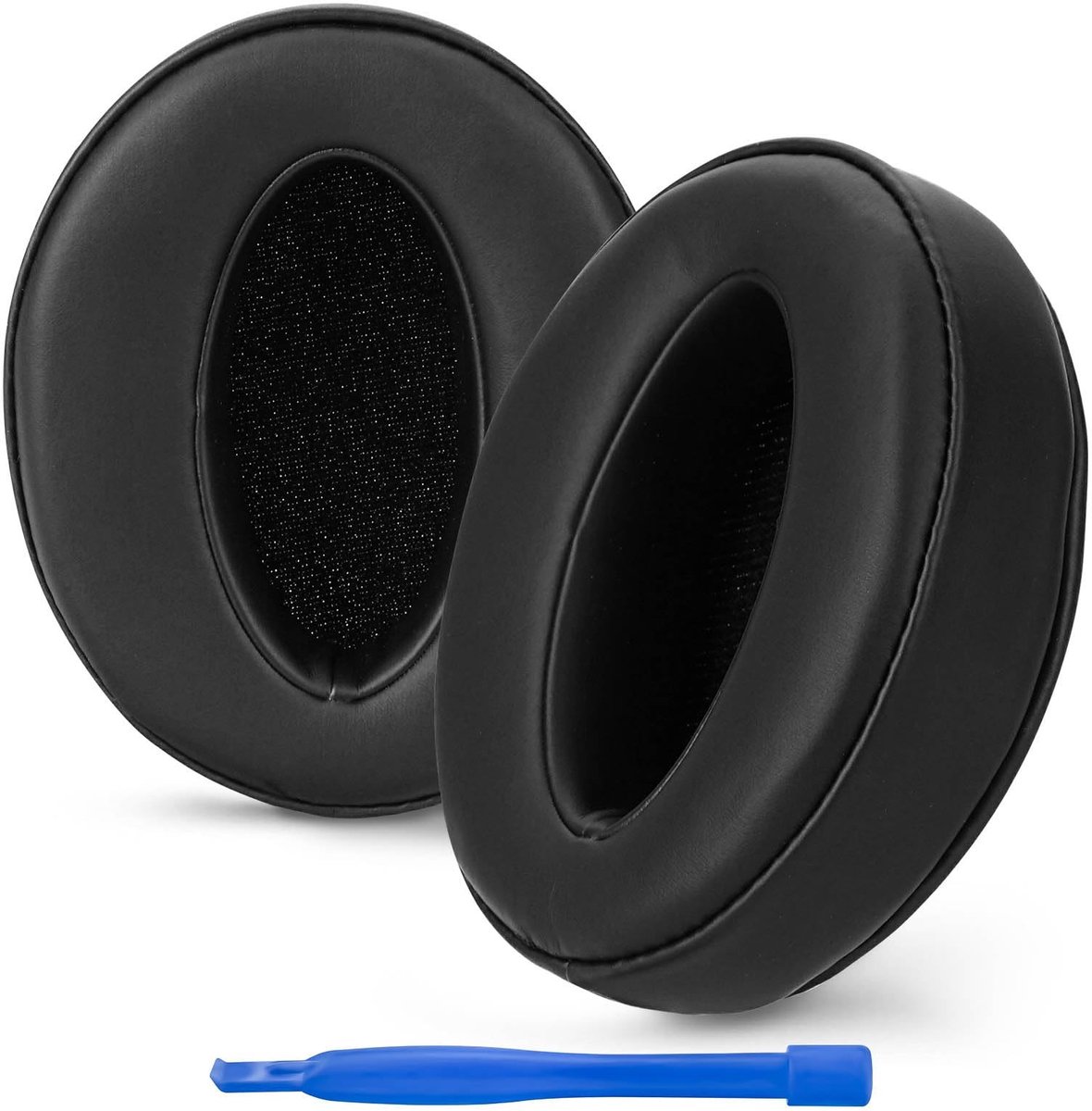 aladdien - Oorkussens - Hoofdtelefoon oorkussens - Eiwit leer - Zwart - Comfortabele vervangingen - Geschikt voor Sennheiser modellen