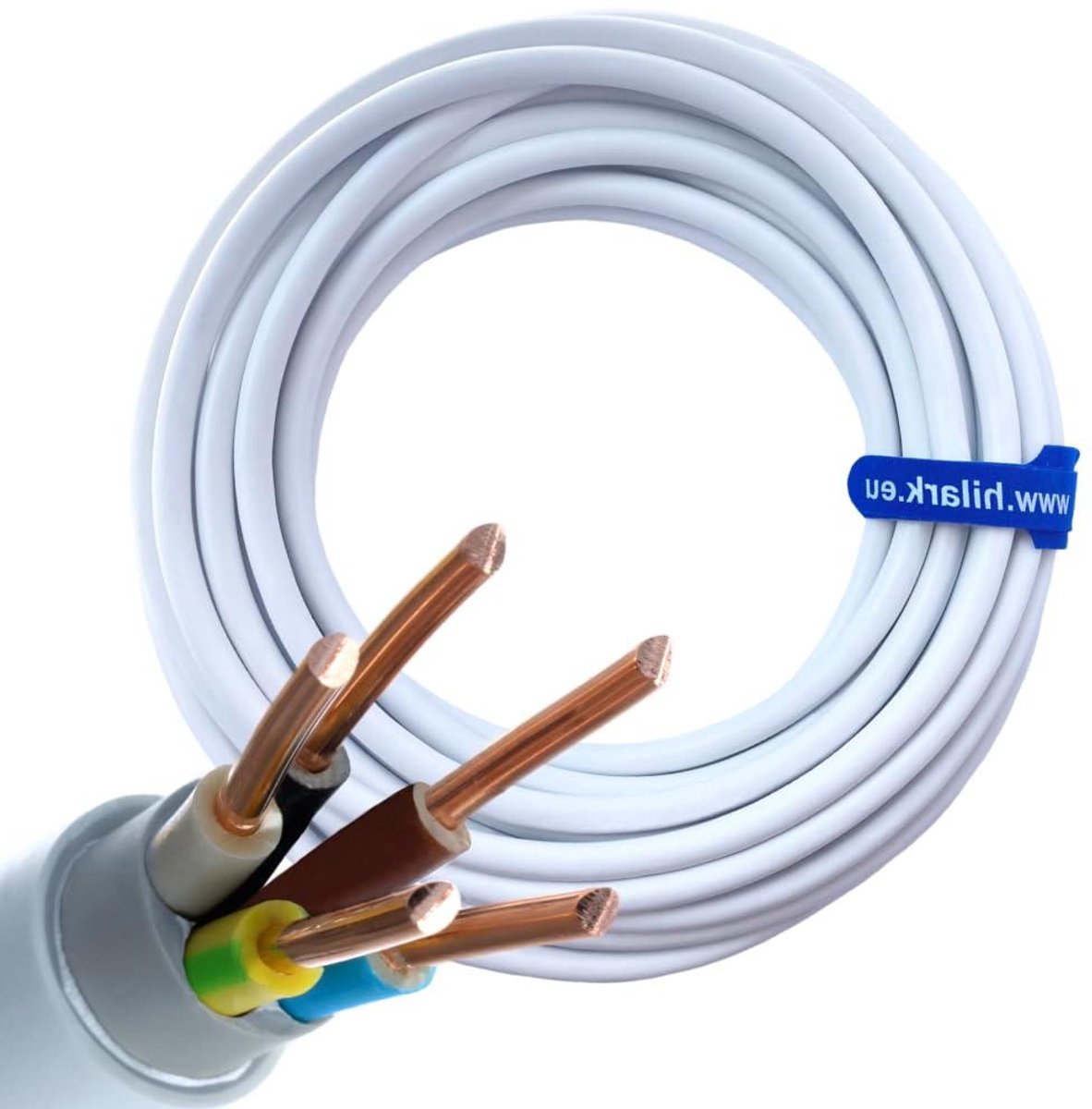 Installatiekabel - Stroomkabel - Vochtige ruimtes - Sterke stroomgeleiding - 25 meter - Wit