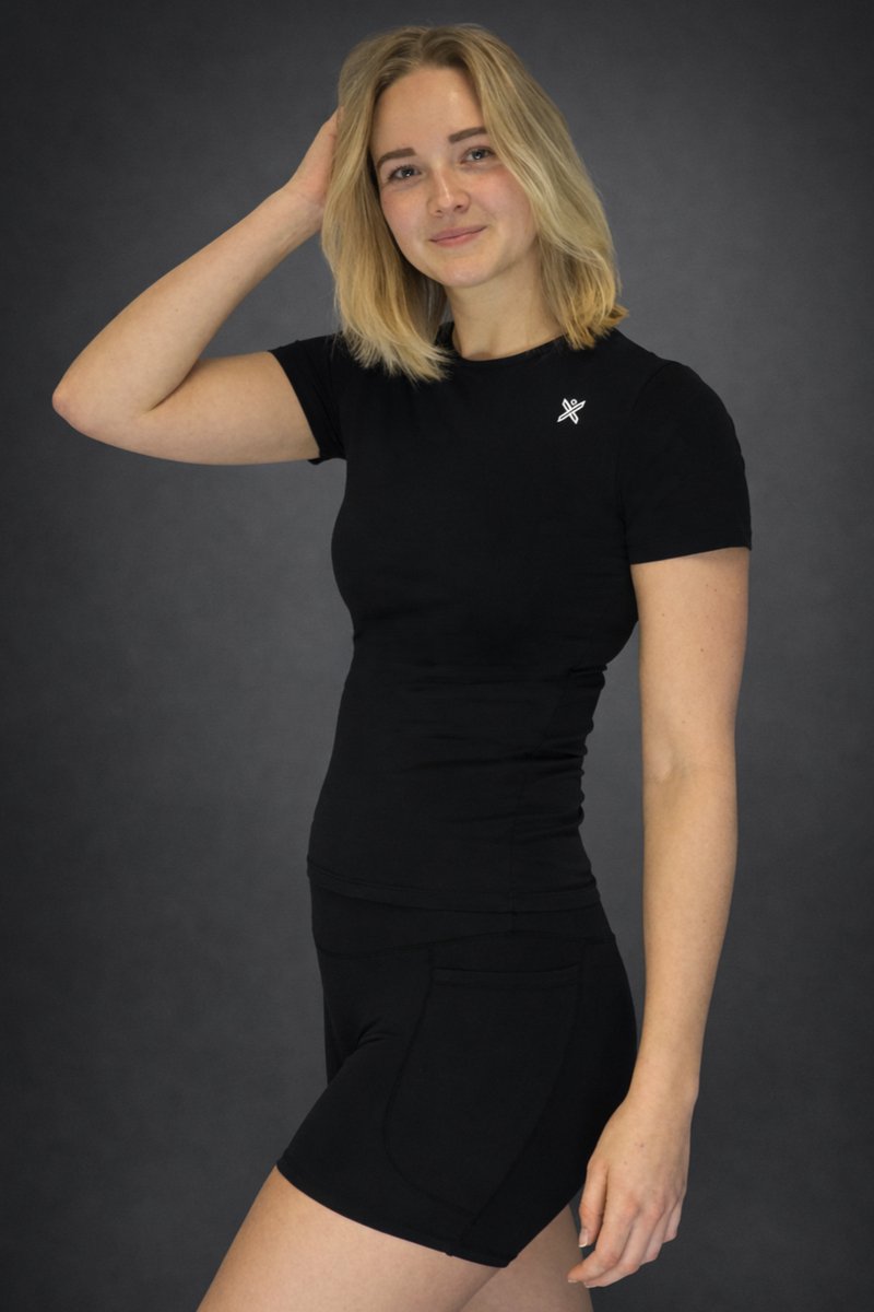 MaxOut - Sportkleding - Sport shirt dames - Zwart - Maat S