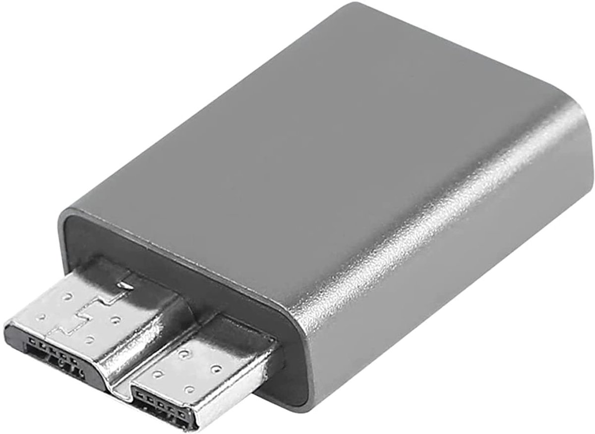 Dailygoody - USB C naar Micro B Adapter - Gegevensoverdracht - Grijs - USB 3.0 Converter - Geschikt voor Mobiele Harde Schijf - USB C Vrouwelijk