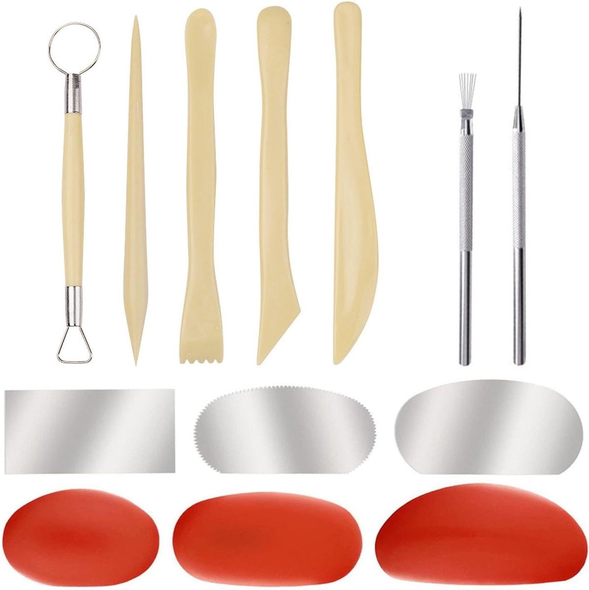 Set van 8 Graveertools en 5 Klei Sculptuur Tools voor DIY Creatieve Projecten, Multifunctionele Keramische Accessoires, Handgereedschap voor Ambachten