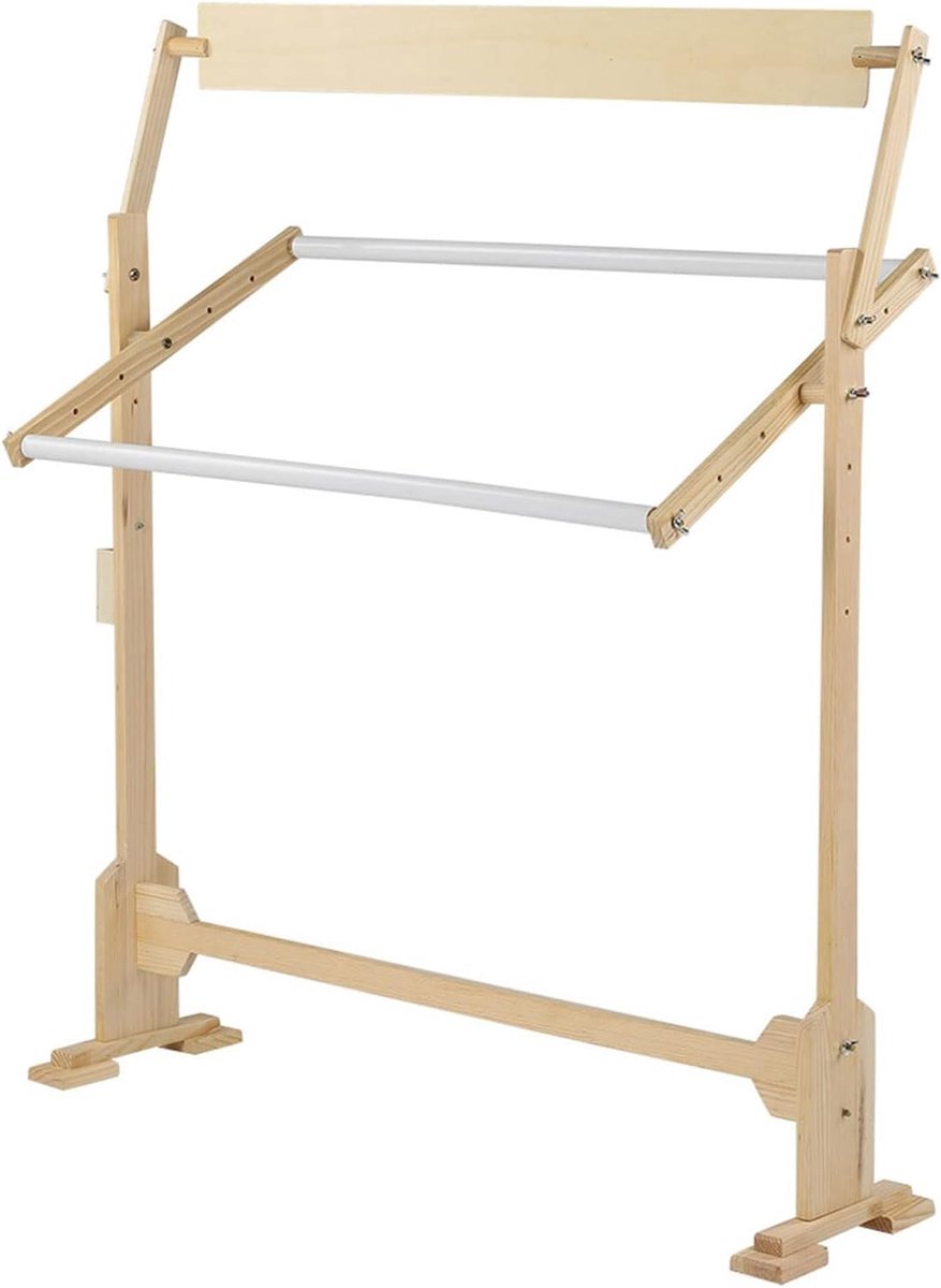 Grote verstelbare borduurstandaard van hout voor kruissteek, draaibare borduurstand met frame en accessoires