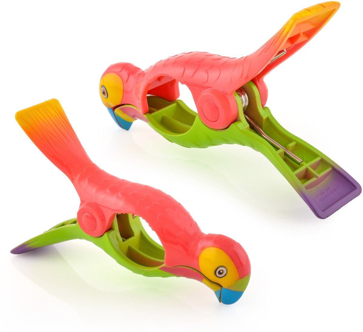 O2COOL - Boca Clips® Extra Stevige Handdoekclips - Papegaai