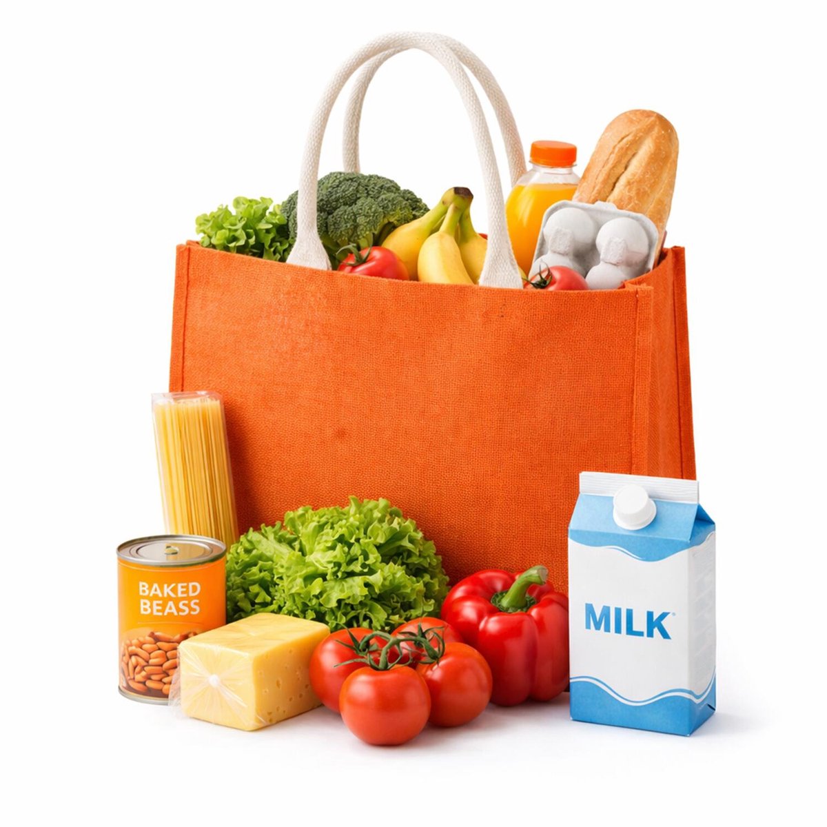 Jute oranje shopper/boodschappen tas 42 cm - Stevige boodschappentassen/shopper bag