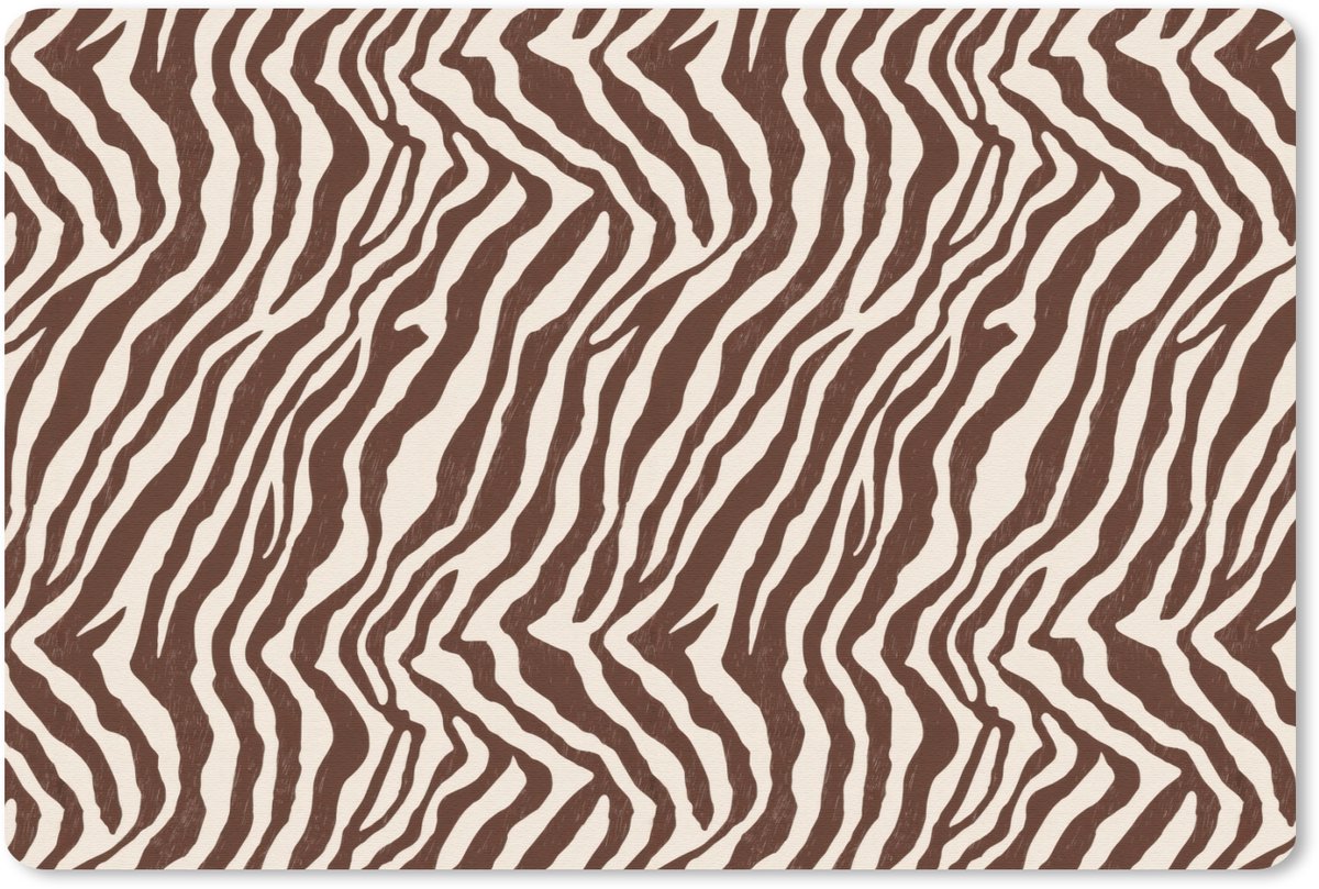 Muismat 13x8 cm - Mousepad Zebra - Patroon - Zwart - Wit - Muismatten
