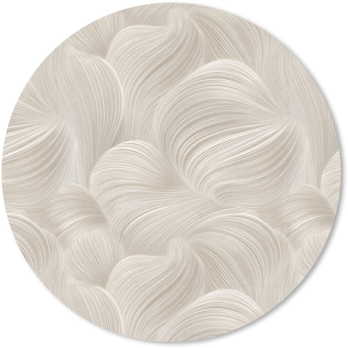 Muismat rond 50x50 cm - Mousepad Lijnen - Waaier - Beige - Ronde muismatten