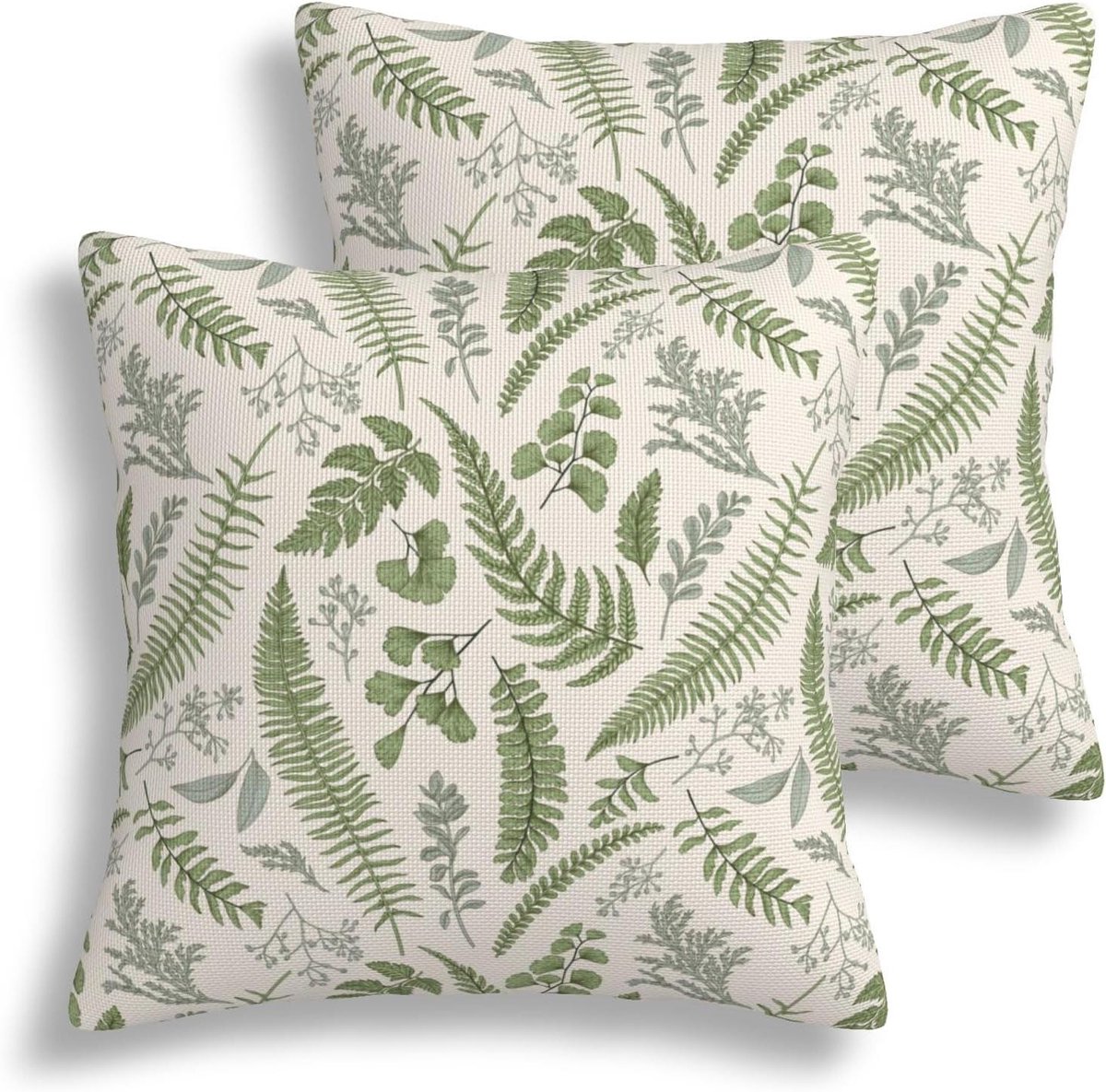 Sierkussenhoezen Set - Decoratieve Kussenslopen - Woonkamer Decoratie - Dubbelzijdig Print - 20x20 Inch - Saliegroen