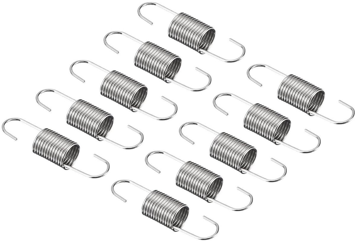 Trekveren - Spanveren - Machineonderhoud - Dubbele haak - 50 stuks - Zilverkleurig