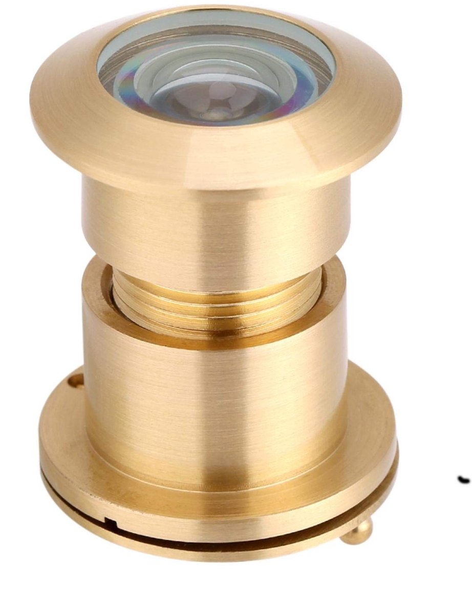 Store_7 - Deurkijker - Groothoekdeurkijker - Eenvoudig te installeren - Goud - Veiligheidsdeurkijker - Geschikt voor houten en ijzeren deuren - Mod...