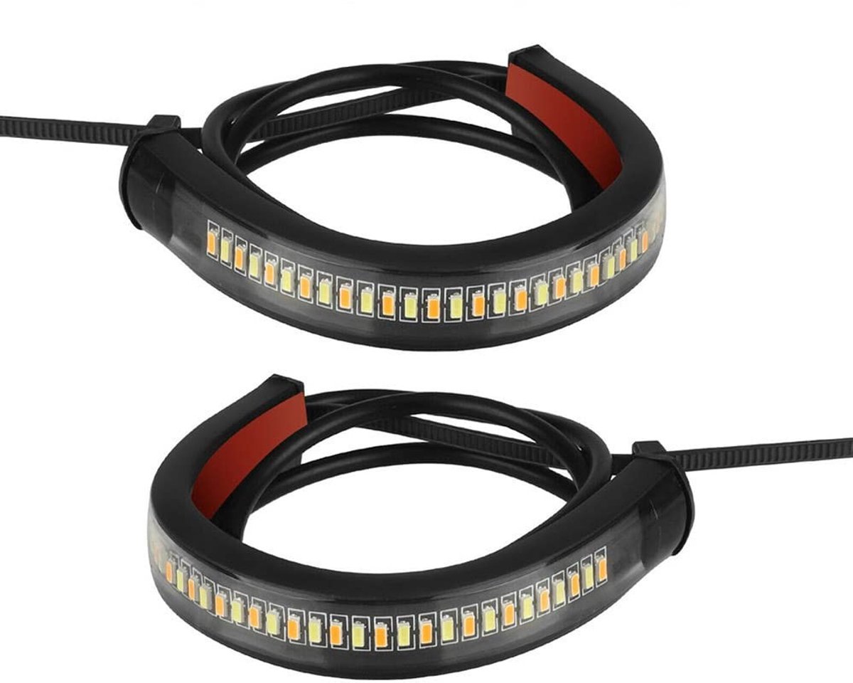 SPHProducts - Motorfiets LED Richtingaanwijzer - 12 V - Waterdicht - Amber - Knipperlicht - Geschikt voor diverse motorfietsen - 2 stuks