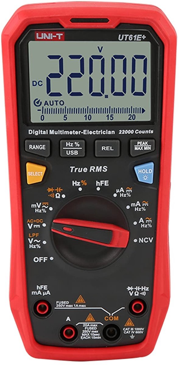 SPHProducts - Digitale multimeter - AC DC spanningsmeter - USB-overdracht - LCD-display - Stroommeter - Weerstand en capaciteit meten - Geschikt voor