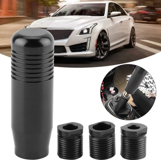Schakelknop Auto - Versnellingspook Handvat - Comfortabel Rijden - Universele Pasvorm - 3 Adapters - Zwart van Merkloos — afbeelding 2