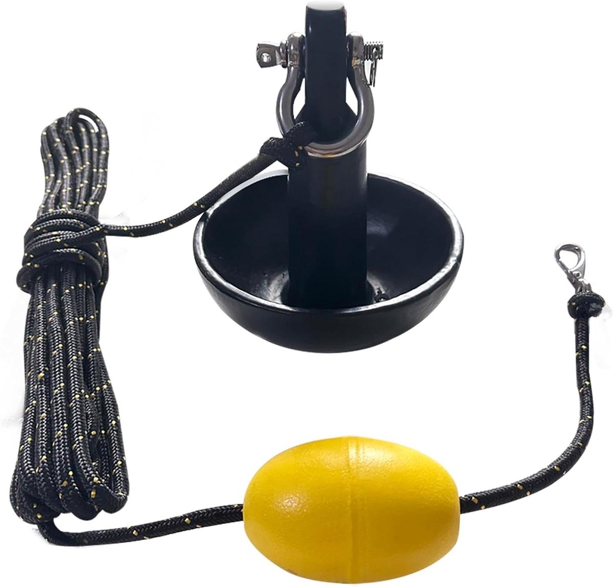 Paddenstoelanker Set - Kajakanker - Watersport Stabiliseren - PE-gecoat Staal - 2.3 kg - Zwart