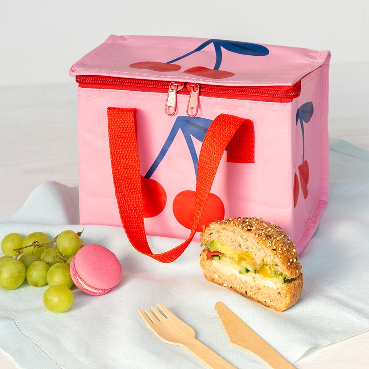 Rex London Geïsoleerde Lunchtas Cherry – Koeltasje met Rits – Lunch Bag voor Werk, School & Picknick — cadeau in Cadeau-ideeën - foto 2