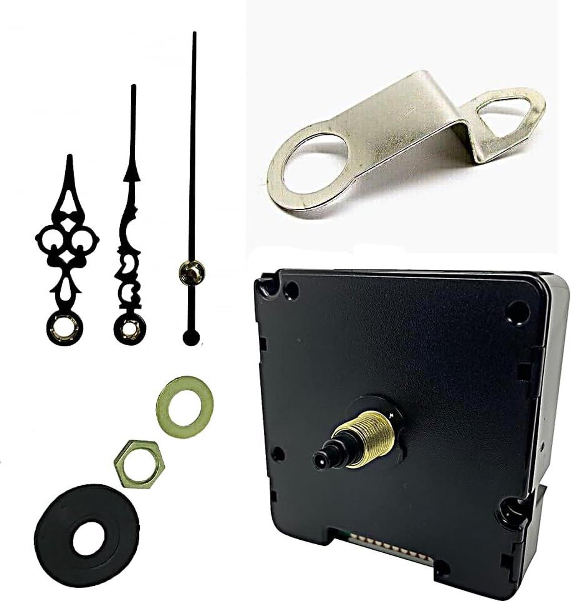 Klok Bewegingsmechanisme - Quartz Motor - Tijd Instellen - Automatische Tijd Ontvangst - 76mm Zwarte Wijzers