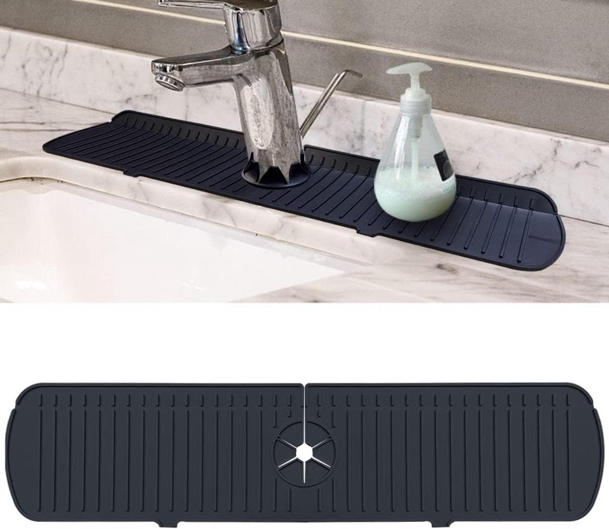 24" Kraan Sink Splash Guard Mat, Siliconen Keukenkraan Mat, Kraan Droogmat, Siliconen Wast