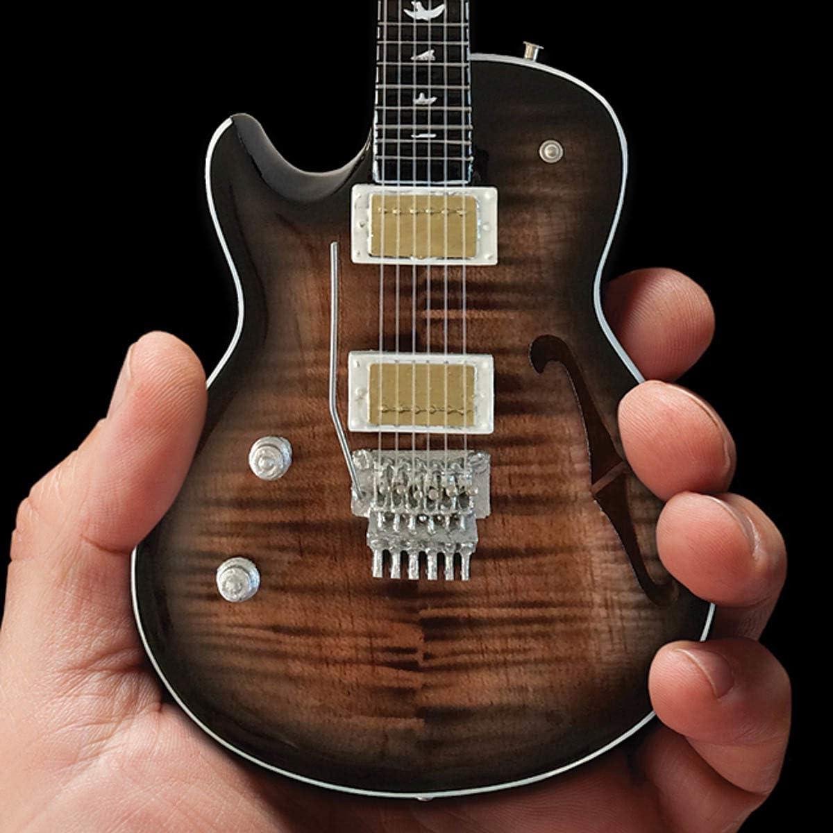 Miniatuur Gitaar - Replica Gitaar - Decoratie - Handgemaakt - 25.4 cm - Bruin en Zilver