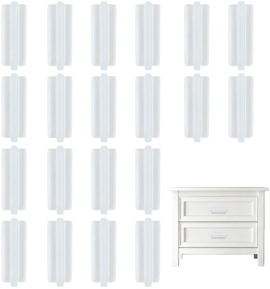 NICENEEDED 20 Mini Zelfklevende Push-Trekgrepen voor Kast, Lade en Deuren