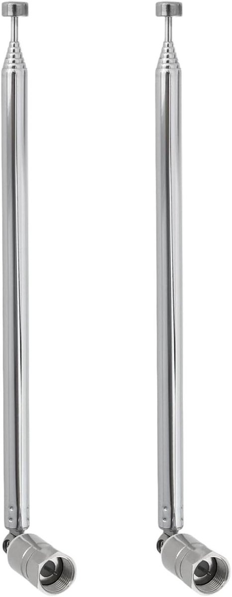Radio Antenne Vervanging - Reserve Antenne DAB - Radio Ontvangst Verbeteren - Uitschuifbaar tot 76cm - 2 stuks - Zilver